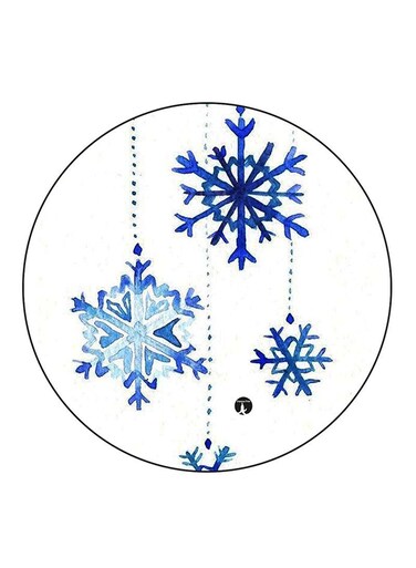 Snow Flakes Printed Fridge Magnet Blue/White