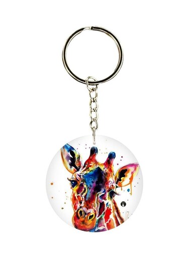 Double Sided Giraffe Printed Keychain