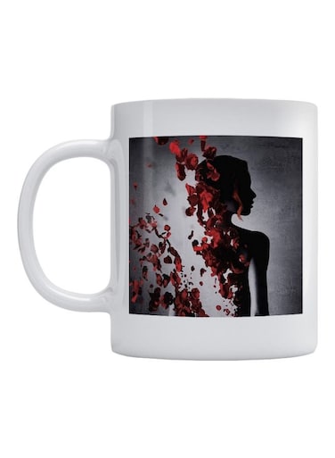 Visual Art Printed Mug White/Grey/Red