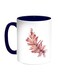 Bird Feather Printed Coffee Mug Blue/White/Peach 11ounce