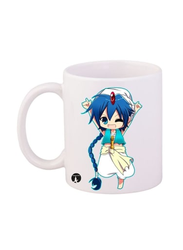 Anime Magi The Labyrinth Of Magic Printed Mug White/Blue/Beige 12ounce