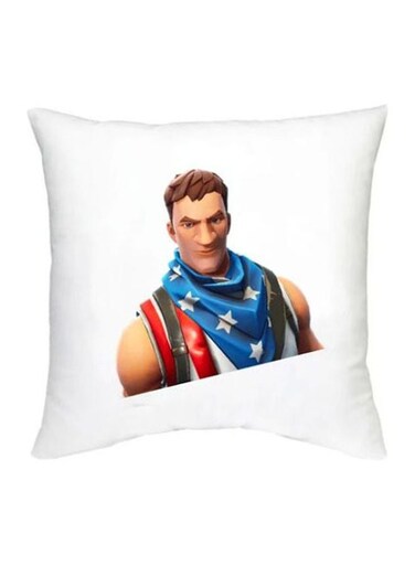 Fortnite Character Printed Decorative Cushion White/Beige/Blue 16x16inch