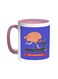 Brain Treadmill Workout Printed Coffee Mug Pink/White 11ounce