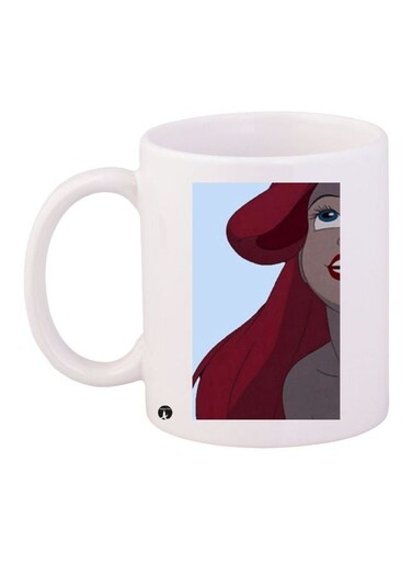 Cartoon Printed Coffee Mug White/Red/Brown 11ounce