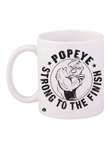 Popeye Printed Coffee Mug White/Black 11ounce
