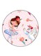 Girl Printed Fridge Magnet Round Multicolour