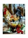 Chicken And Litchi Themed Metallic Plate Green/Brown/Red 20x15cm