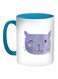 Happy Cat Printed Coffee Mug Blue/White/Blue 11ounce