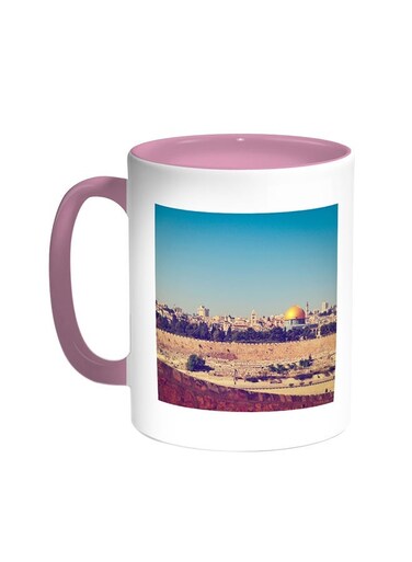 State Of Palestine - Alquds Printed Coffee Mug Pink/White 11ounce