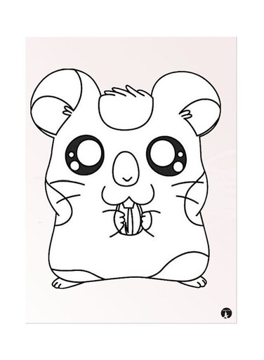 Metal Plate Of The Anime Hamtaro Poster Beige/White/Black