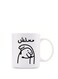 Arabic Proverb Doodle Ceramic Coffee Mug - "Don't Worry" in colour White