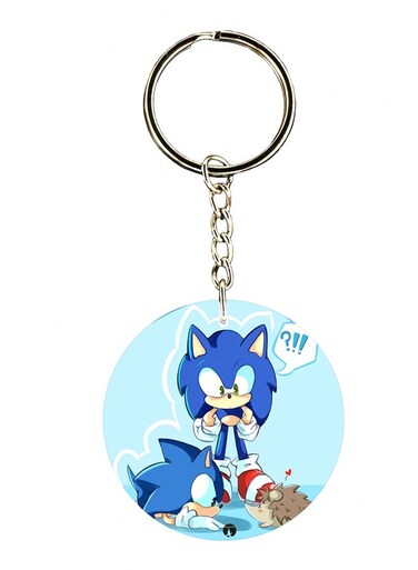 Keychain Of The Video Game Sonic ( 2 Sides)