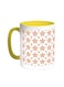 Motifs Of Small And Large Stars Printed Coffee Mug Yellow/White 11ounce