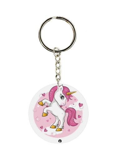 Double Sided Unicorn Printed Keychain