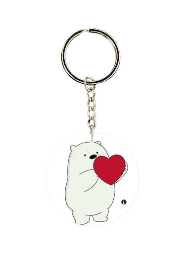 Bear Printed Dual Sided Keychain