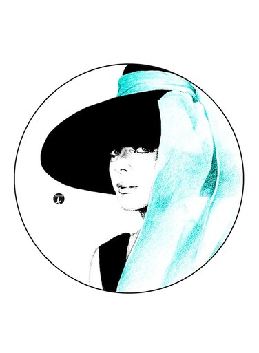 Woman Printed Fridge Magnet Green/Black