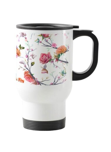 Roses Printed Travel Mug Multicolour 13centimeter