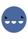 Funny Face Printed Fridge Magnet Blue/White