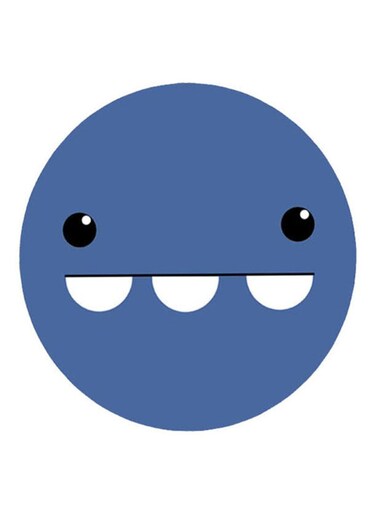 Funny Face Printed Fridge Magnet Blue/White