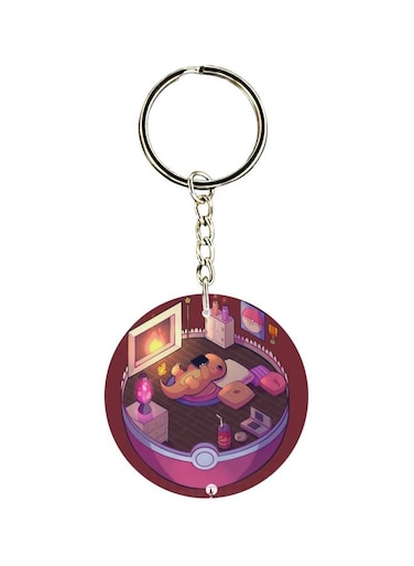 Single Sided Charmander Themed Keychain