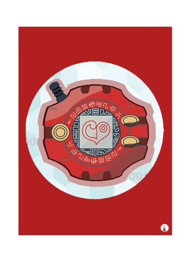 Metal Plate Of The Anime Digimon Poster Red/White