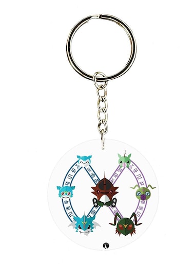 The Anime Digimon Double Side Printed Keychain