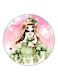 Girl Printed Fridge Magnet Round Multicolour
