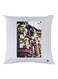 Flower Printed Cushion polyester White/Brown/Green 30x30cm