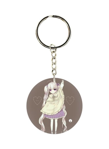 Cartoon Girl Printed Keychain