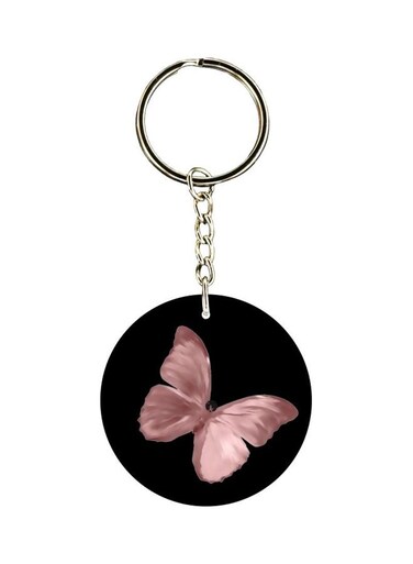 Butterfly Printed Dual Sided Keychain