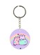 Cartoon Cat Printed Double Sided Keychain