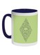 Bones And Skull Printed Coffee Mug Dark Blue/White/Green 325ml