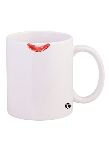 Lipstick Stain Design Mug White/Red