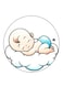 Baby Printed Fridge Magnet Round Multicolour