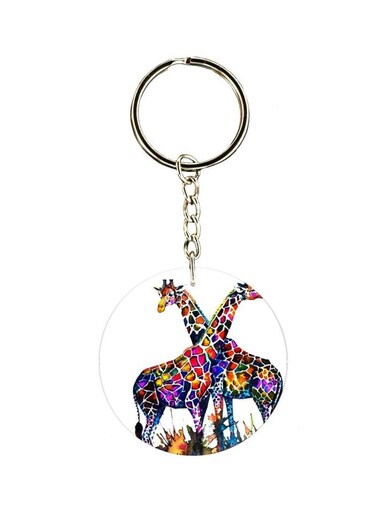 Giraffe Printed Keychain