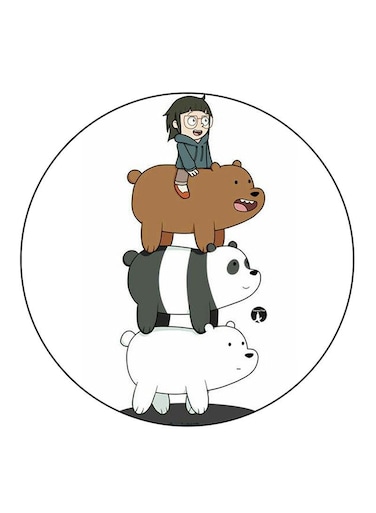 We Bare Bears Printed Fridge Magnet Round Multicolour