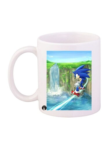 Sonic Printed Mug White/Blue/Green Standard Size