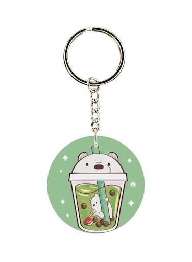 Double Sided Bear Themed Printed Keychain