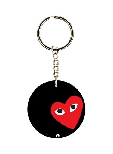 Heart Printed Double Sided Keychain