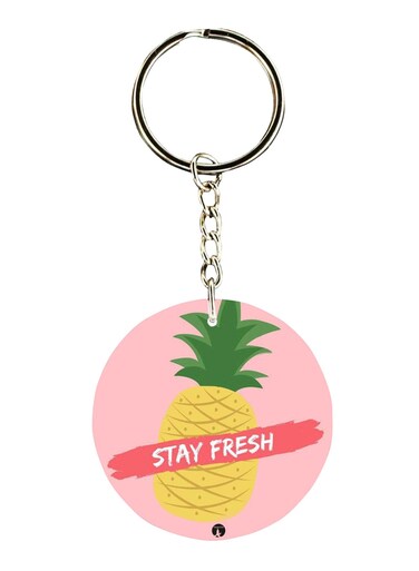 Double Sided Pineapple Printed Keychain