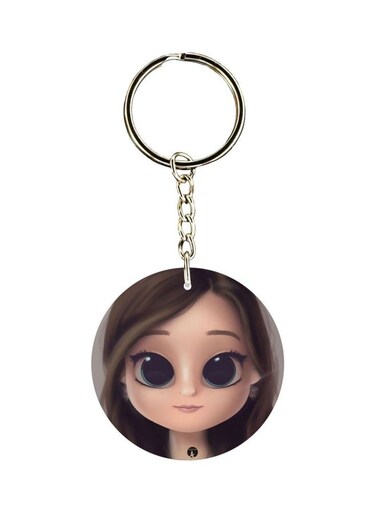 Cartoon Printed Single Sided Pocket Keychain