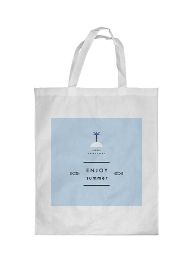 Enjoy Summer Printed Shopping Bag White