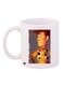 Printed Ceramic Coffee Mug White/Brown/Beige 11ounce