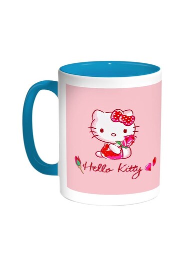 Hello Kitty Printed Coffee Mug Turquoise/White 11ounce