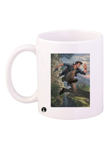 Uncharted Video Game Printed Mug White/Blue/Black Standard Size