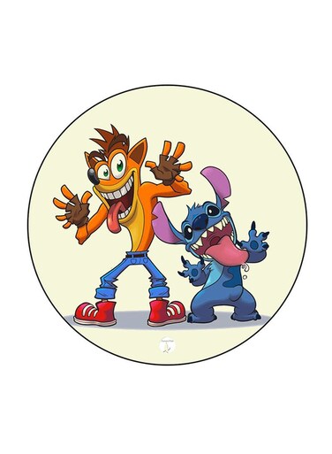 Video Game Printed Fridge Magnet Round Multicolour