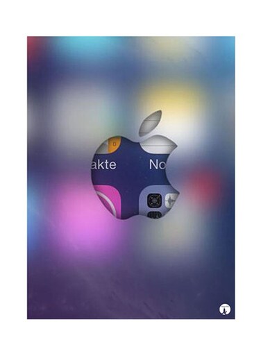 Apple Logo Metal Plate Poster Multicolour 15 x 20cm