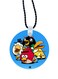 2-In-1 Video Game Angry Birds Printed Keychain And Necklace Blue/Black/Silver