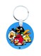 2-In-1 Video Game Angry Birds Printed Keychain And Necklace Blue/Black/Silver