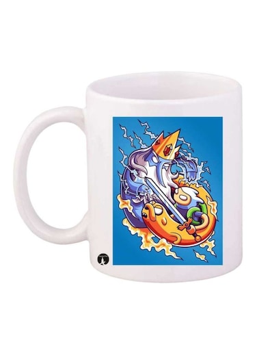 Adventure Time Printed Mug White/Blue/Yellow Standard Size